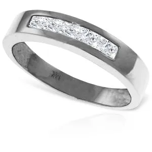 0.6 Carat 14K Solid White Gold In It Together White Topaz Ruby Ring