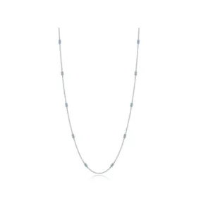 0.6 CTW Blue Topaz Adjustable Station Necklace