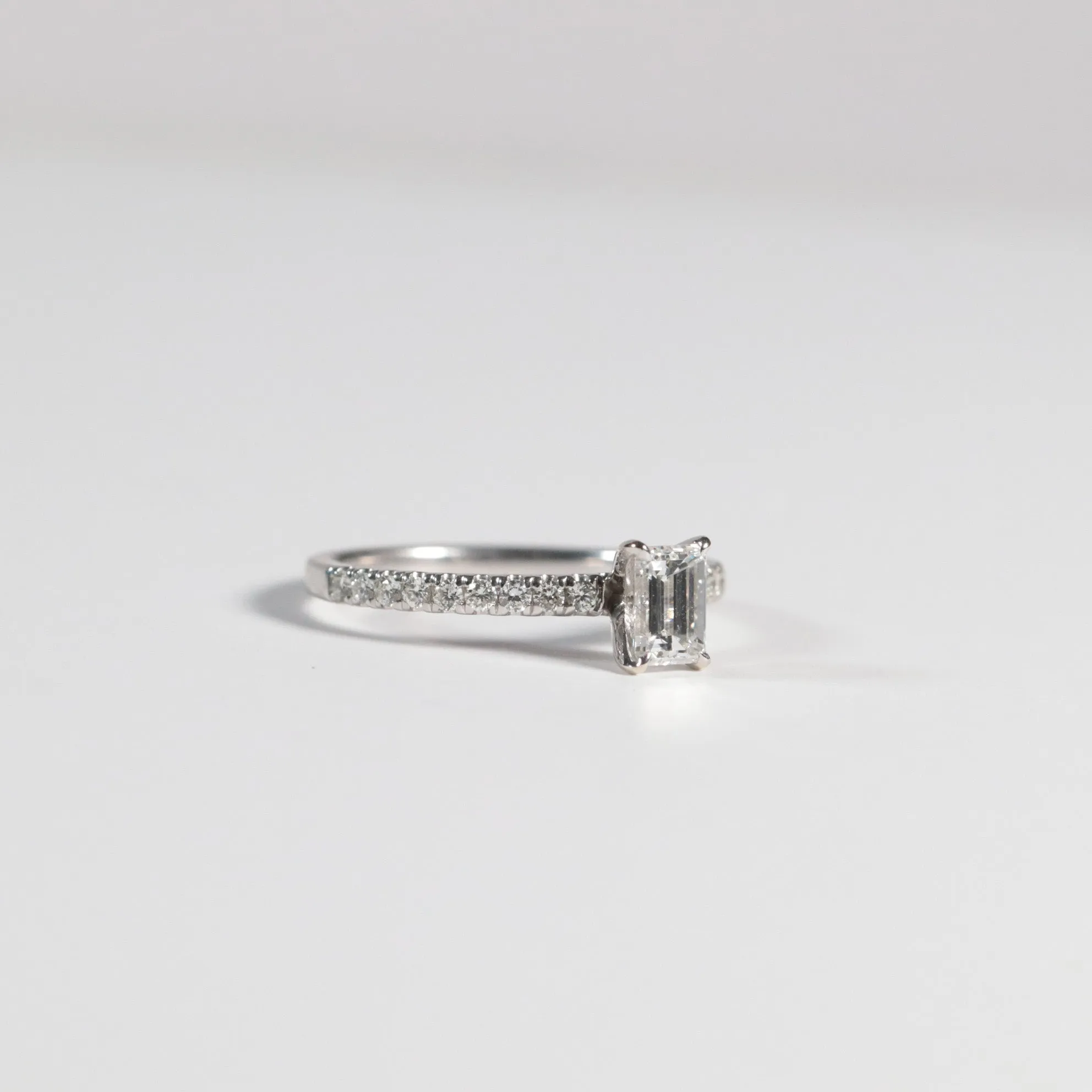 0.60 Emerald Cut Diamond with Accented Band
