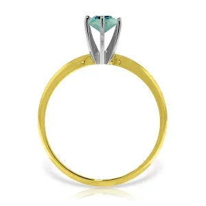 0.65 Carat 14K Solid Yellow Gold Solitaire Ring Natural Blue Topaz