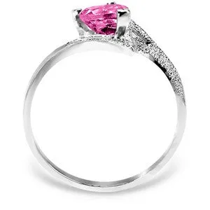 0.95 Carat 14K Solid White Gold Master This Pink Topaz Ring