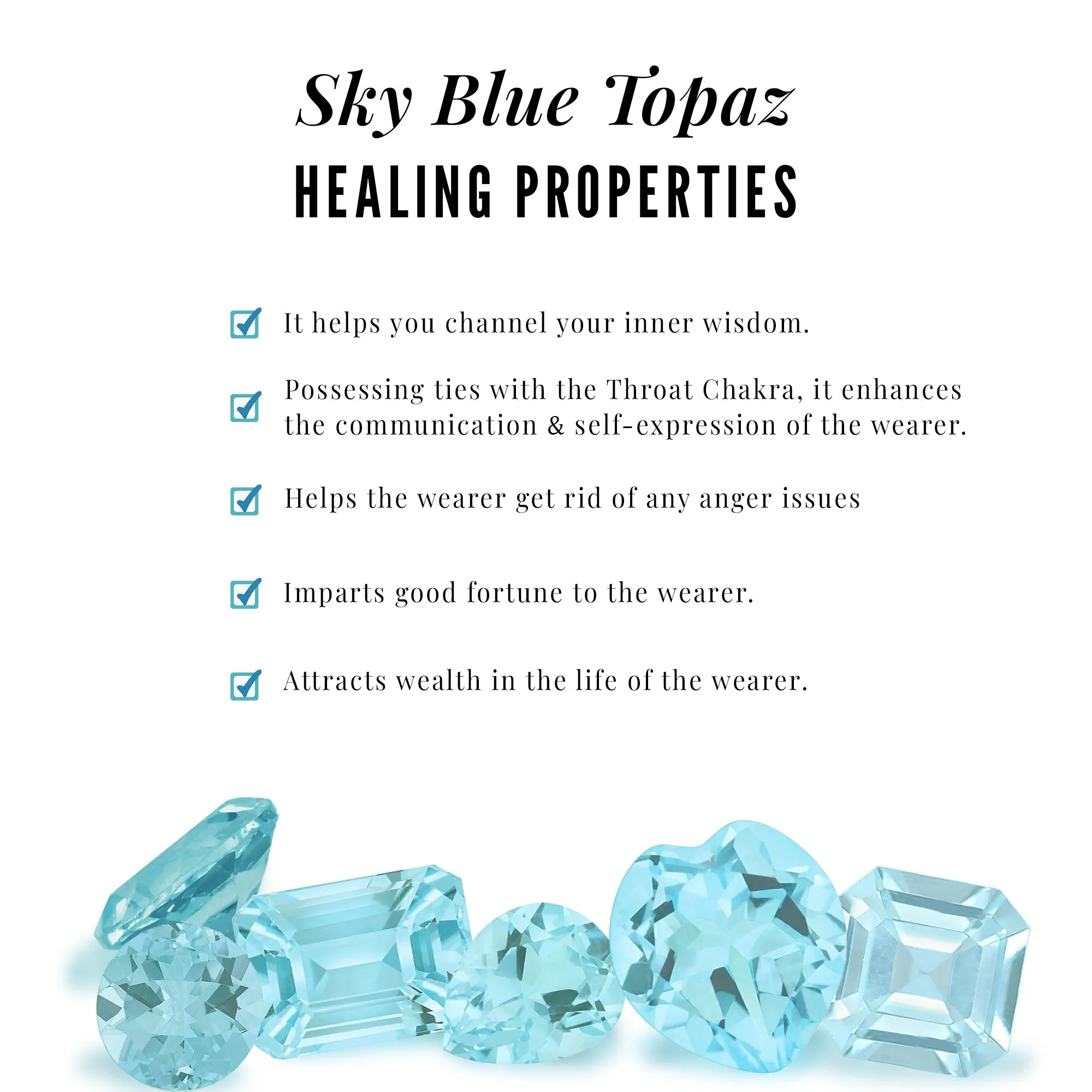 1 CT Hexagon Pendant with Solitaire Sky Blue Topaz