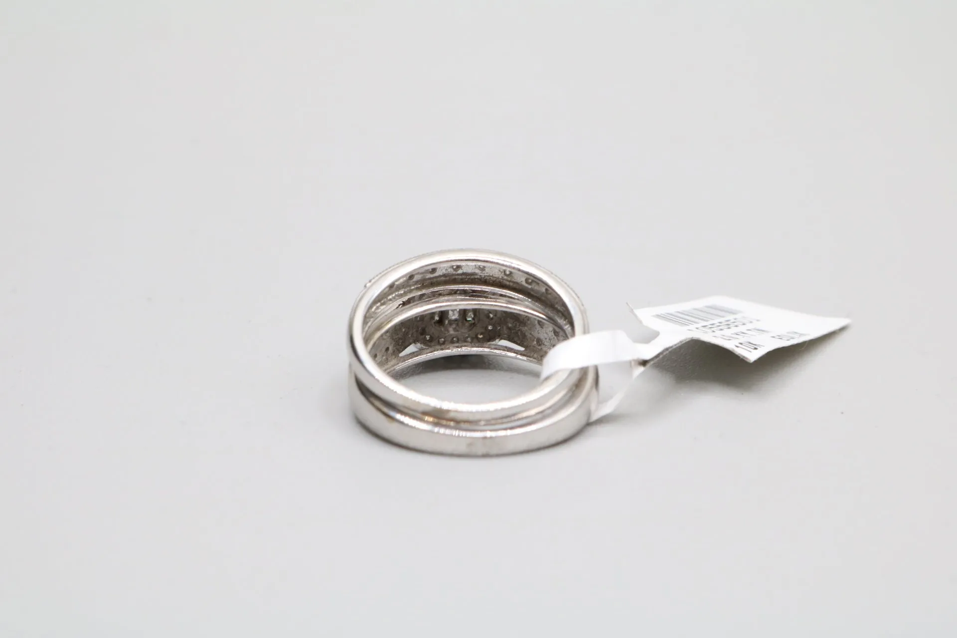 10K White Gold Diamond Wedding Set (Size 5)