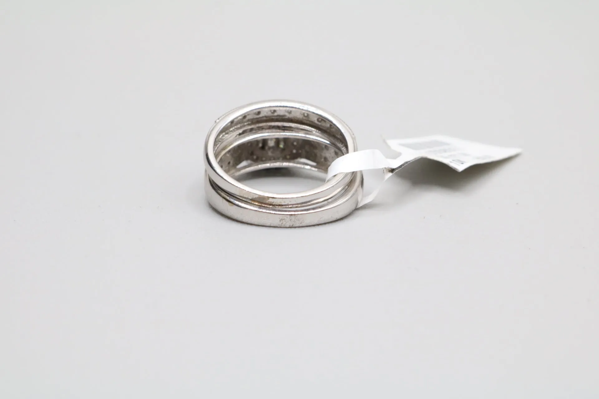 10K White Gold Diamond Wedding Set (Size 5)
