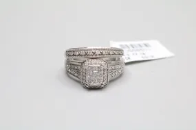 10K White Gold Diamond Wedding Set (Size 5)