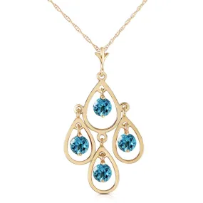 1.2 Carat 14K Solid Yellow Gold Never Catch Blue Topaz Necklace