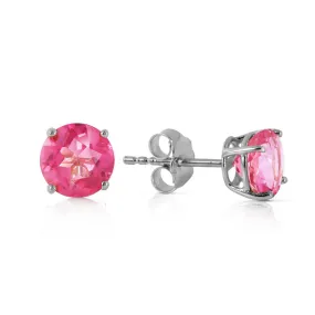 1.3 Carat 14K Solid White Gold Seek Respect Pink Topaz Earrings