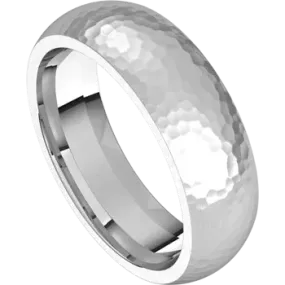 14k Gold 6mm Standard Comfort Fit Classic Wedding Band with Satin Rock or Satin Hammered Finish