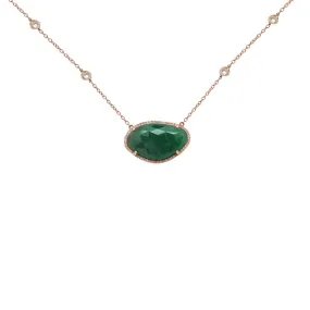 14K GOLD DIAMOND EMMA EMERALD NECKLACE