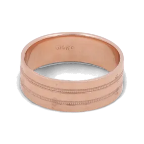 14K Men's Rose Gold Wedding  Ring