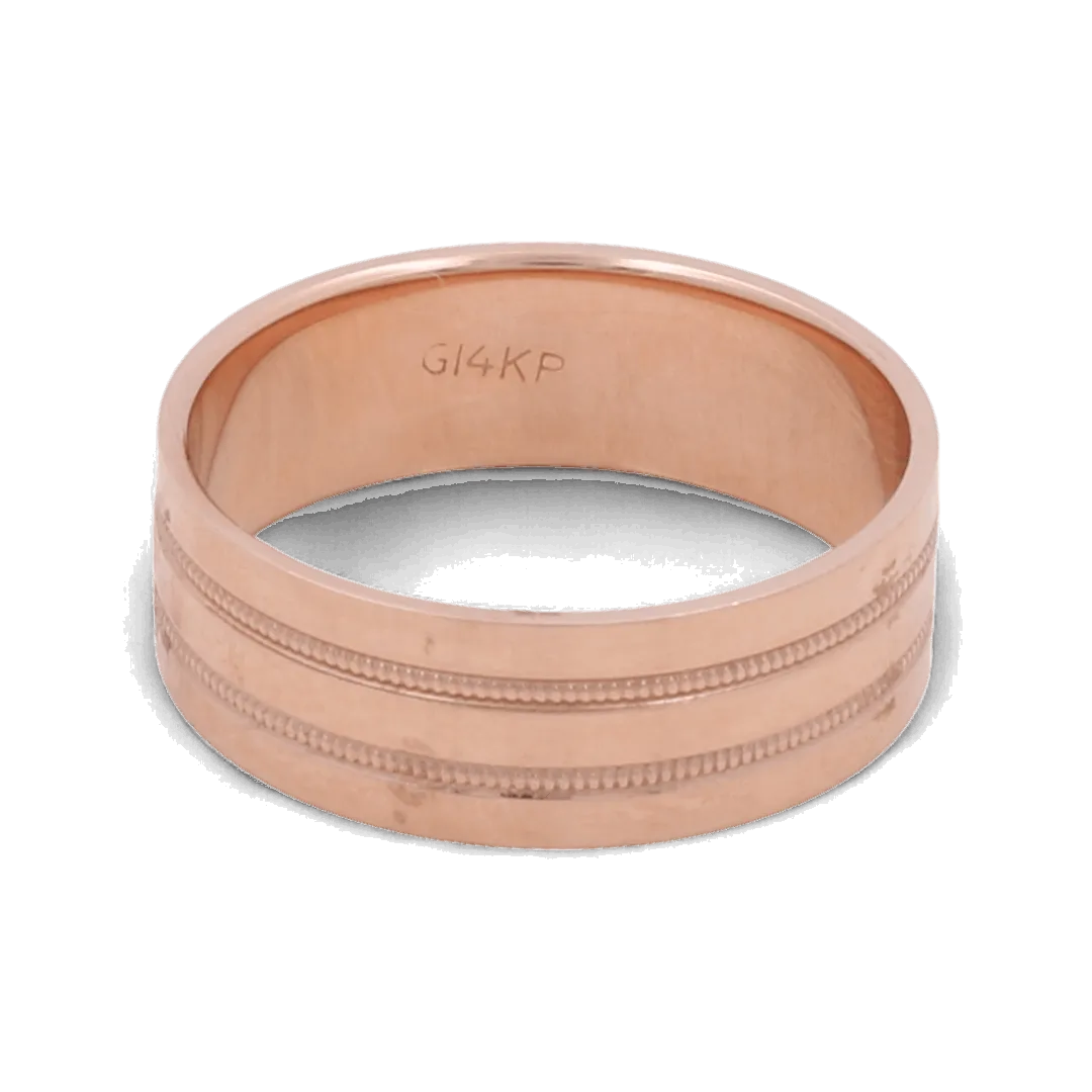 14K Men's Rose Gold Wedding  Ring