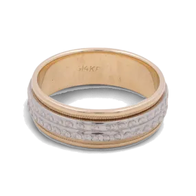 14K Men's Yellow and White Gold Wedding Ring