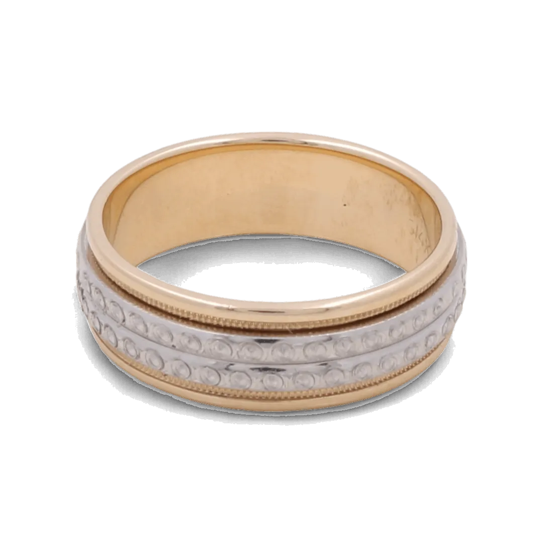 14K Men's Yellow and White Gold Wedding Ring