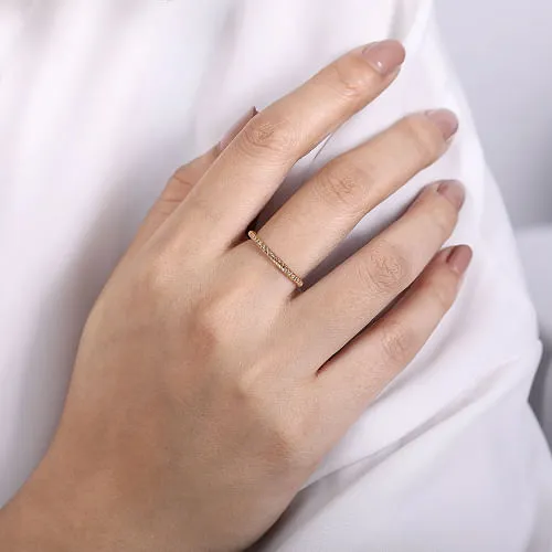 14K Rose Gold Twisted Rope Stackable Ring