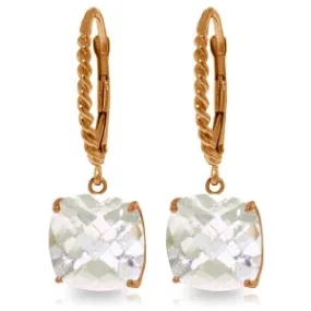 14K Solid Rose Gold Leverback Earrings Natural Rose Topaz Jewelry