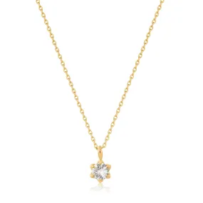 14kt Gold White Sapphire Pendant Necklace