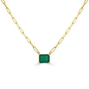 14KYG EMERALD E/C LINK CHAIN N