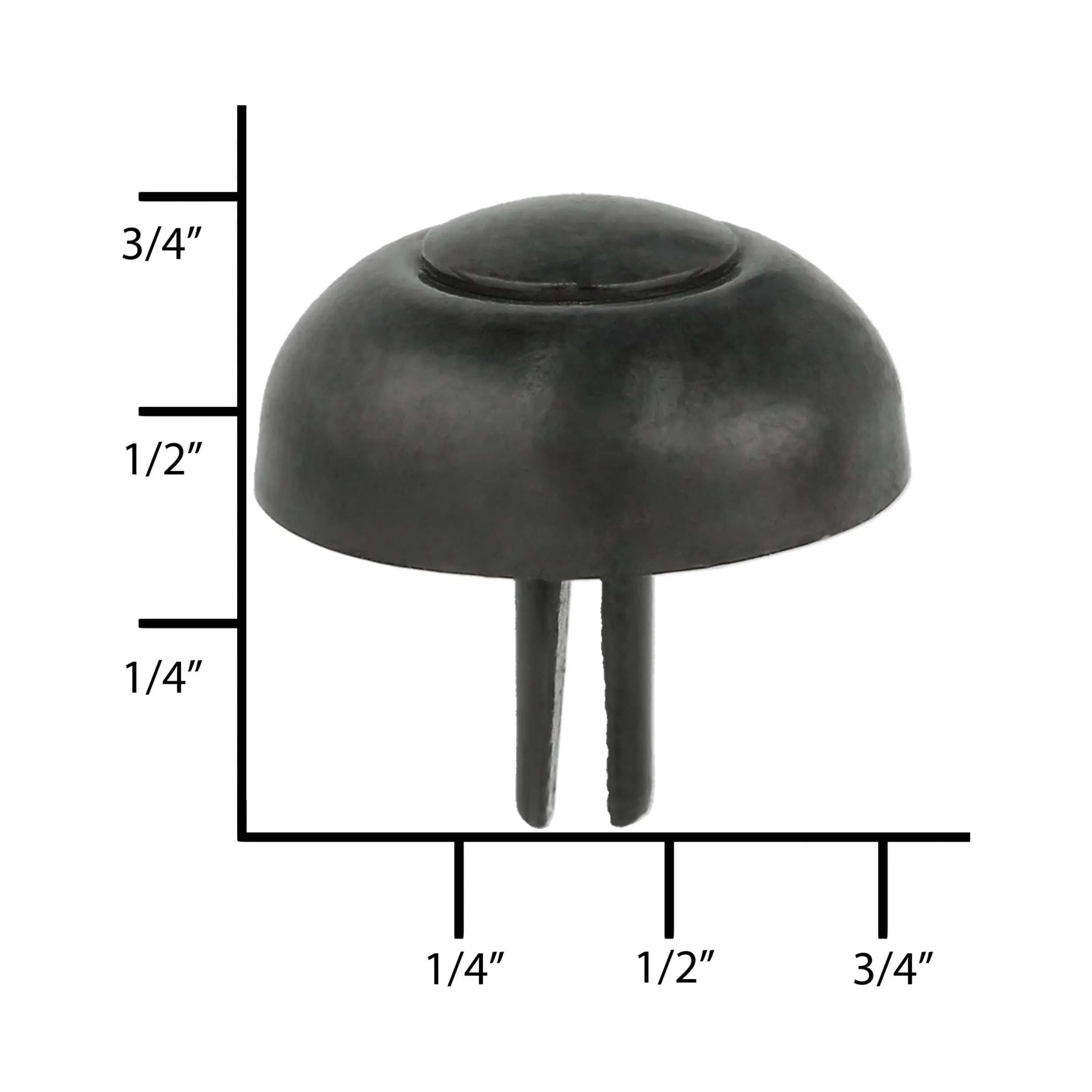 17mm Black, Bottom Stud, Steel-PK10, #201-6-16-BLK