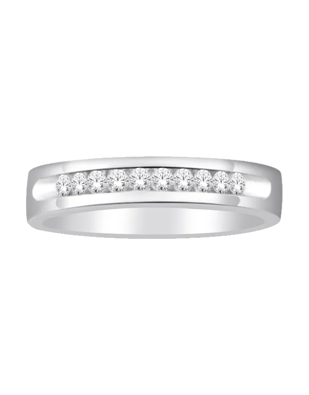 18ct White Gold Diamond Set Wedding Band - 753869