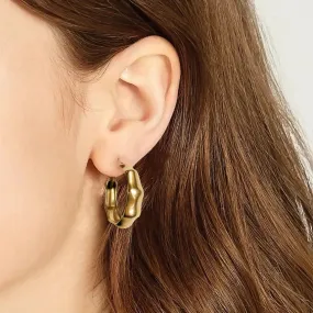 18K Gold-Filled bamboo Shaped Earrings for Women