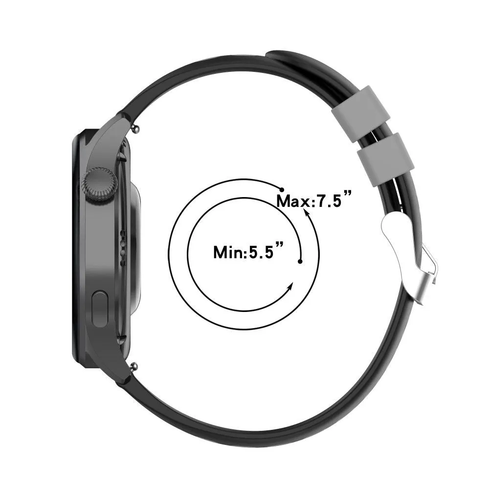 20mm Universal dual color silicone watch strap - Grey / White