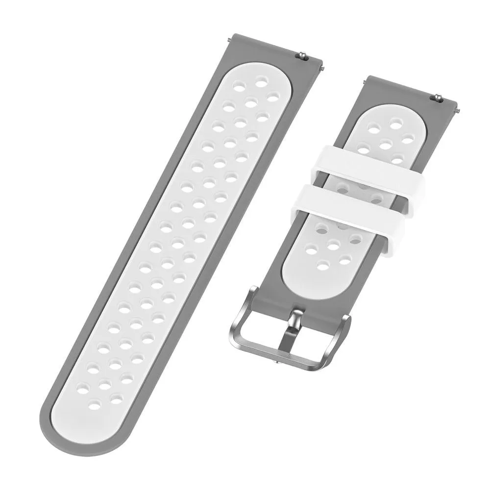 20mm Universal dual color silicone watch strap - Grey / White