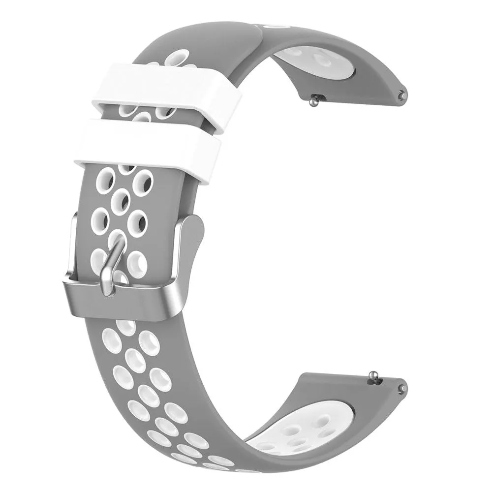 20mm Universal dual color silicone watch strap - Grey / White