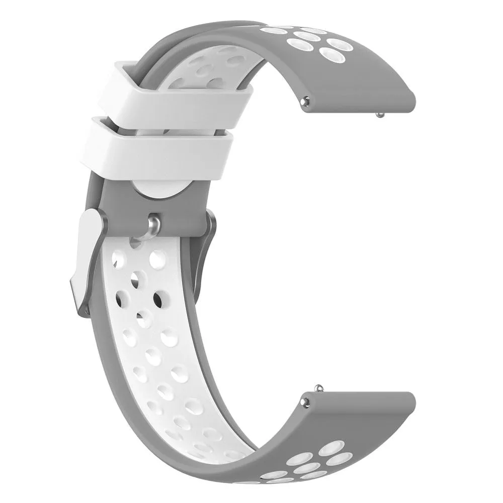 20mm Universal dual color silicone watch strap - Grey / White