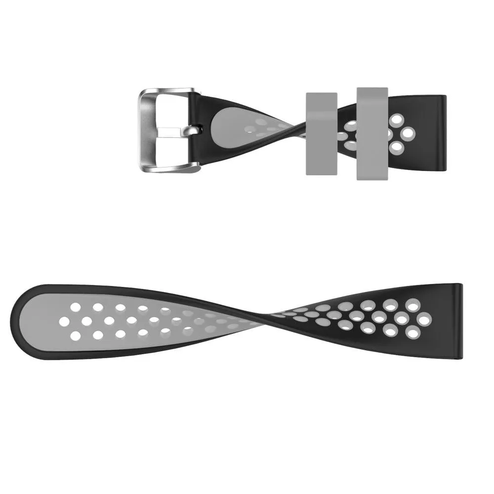 20mm Universal dual color silicone watch strap - Grey / White