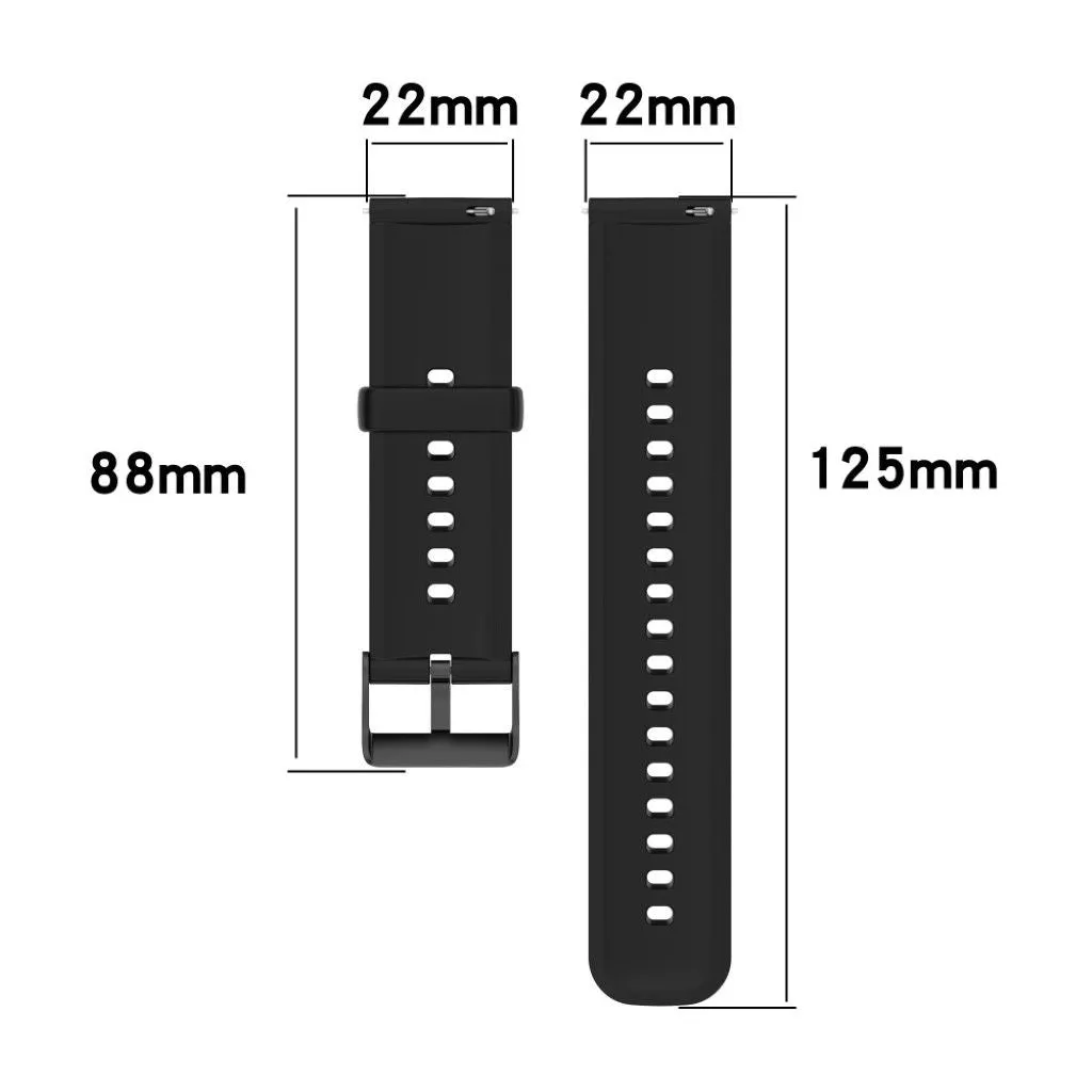 22mm silicone watch strap in stainless steel buckle for Huawei watch - Wine Red