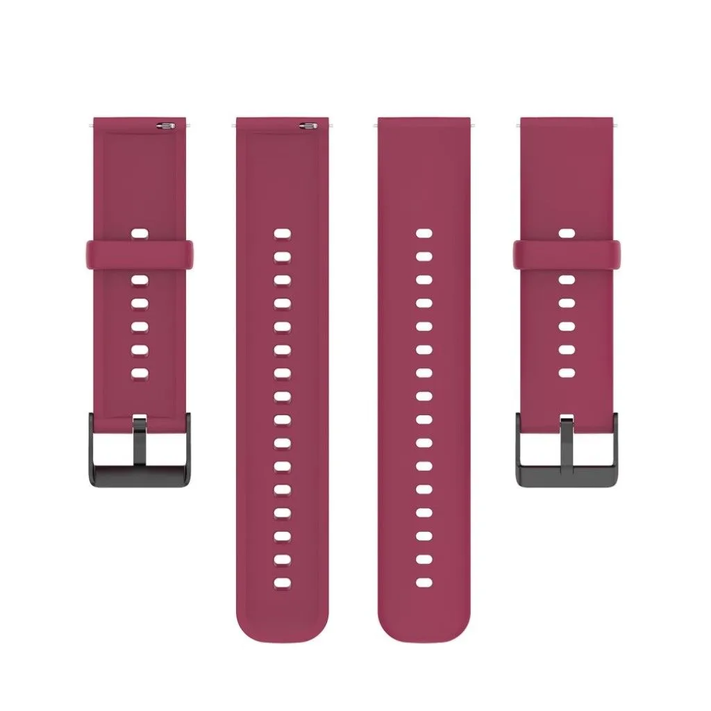 22mm silicone watch strap in stainless steel buckle for Huawei watch - Wine Red