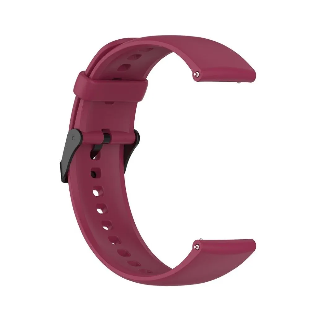 22mm silicone watch strap in stainless steel buckle for Huawei watch - Wine Red