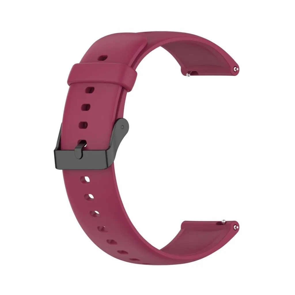 22mm silicone watch strap in stainless steel buckle for Huawei watch - Wine Red