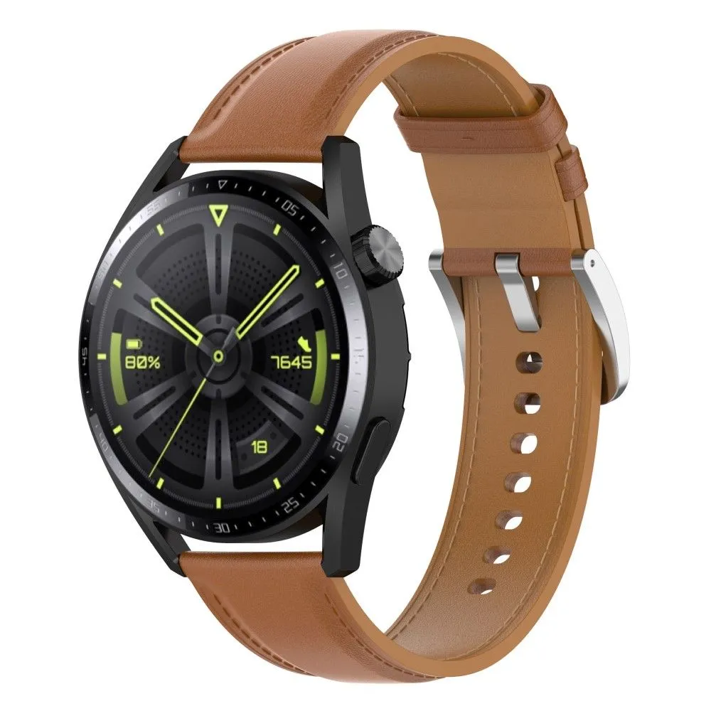 22mm Universal cool genuine leather watch strap - Light Brown