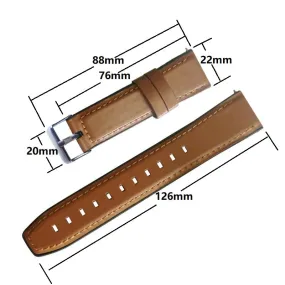 22mm Leather watch band for Huawei GT 2 Samsung Gear-46
