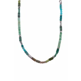 3mm Chrysoprase, Amazonite, Jasper, Emerald, Prehnite, Peridot, Zircon, Turquoise, Chrysocolla, Pearls 24K Gold Vermeil Necklace