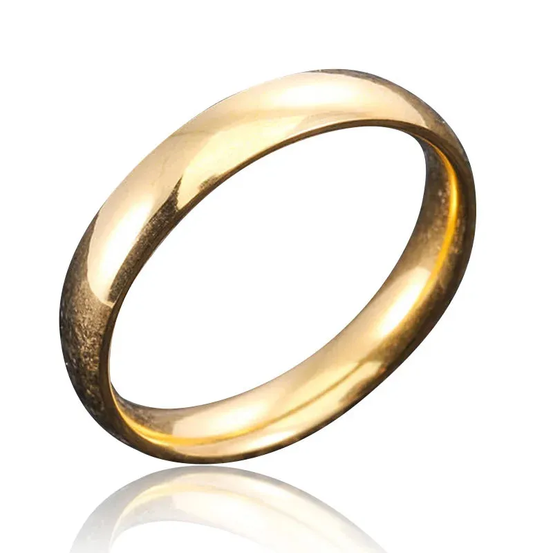 4mm High Quality Stainless Steel Wholesale Simple Ring Fashion Silver Color Ring For Women Men Exclusive Couple Wedding Ring