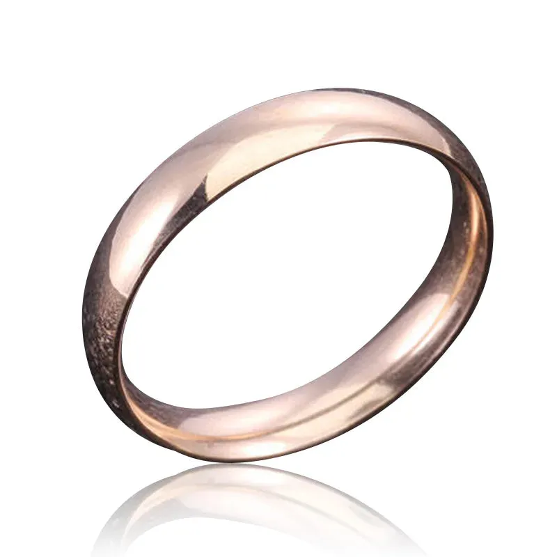 4mm High Quality Stainless Steel Wholesale Simple Ring Fashion Silver Color Ring For Women Men Exclusive Couple Wedding Ring
