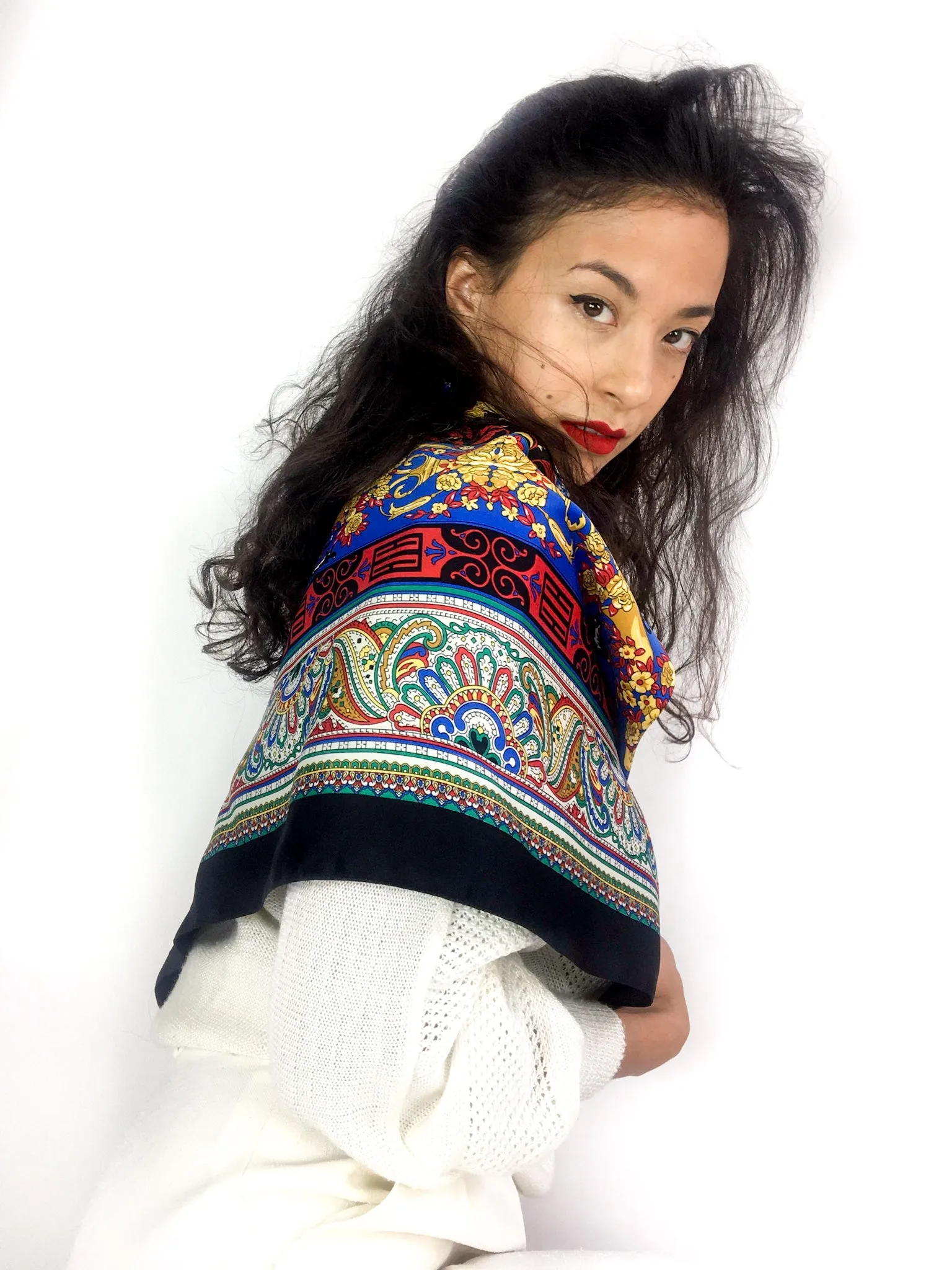 80s vintage large GIL de LOSNE PARIS classic scarf 💌 FREE SHIPPING