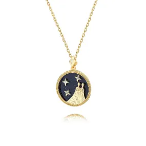925 Silver Blue Sand Lucky Gemini Necklace