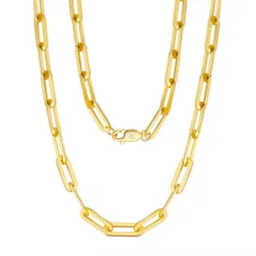 925 Sterling Silver Paperclip Link Chain Necklace