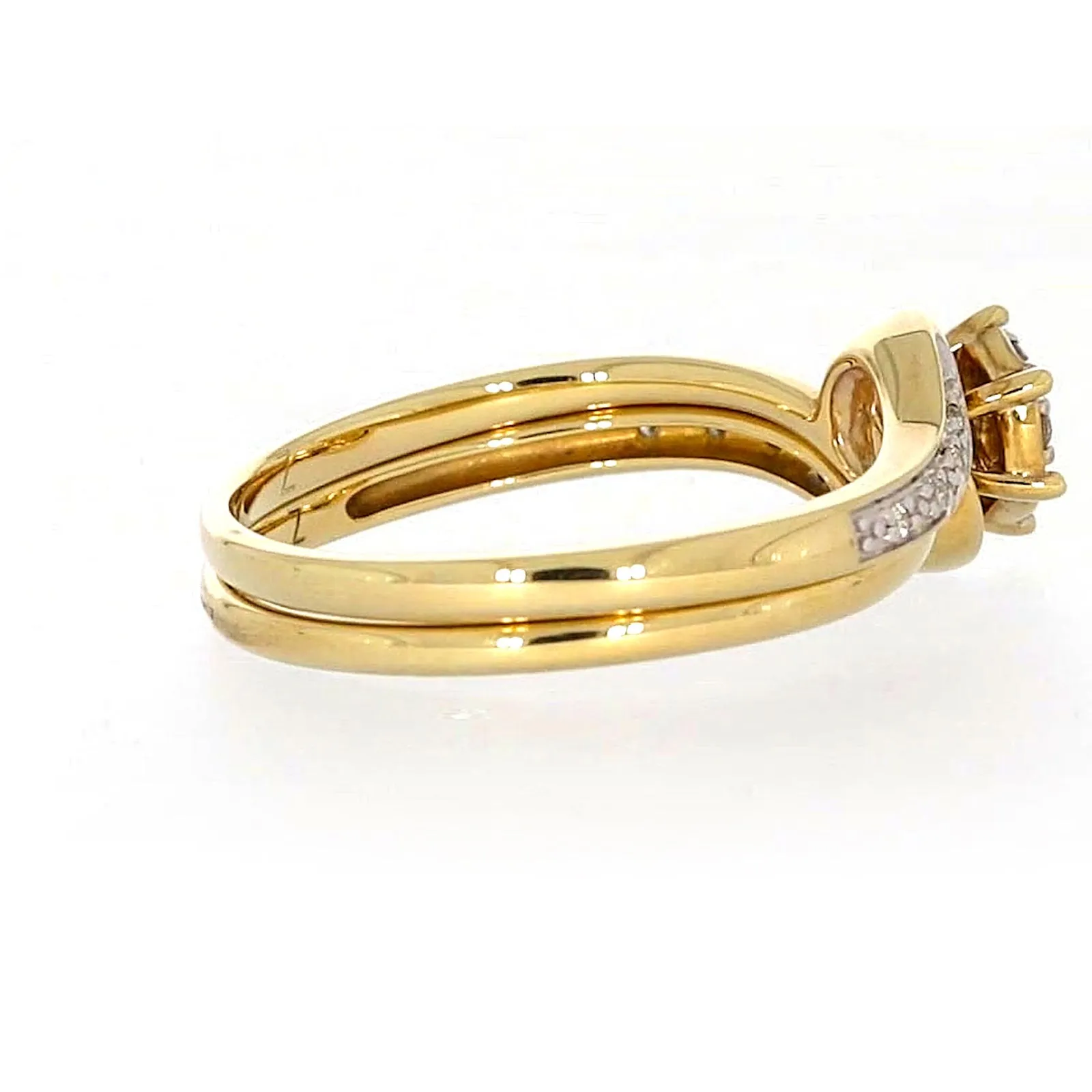 9ct Yellow Gold Round Brilliant Cut with 0.15 CARAT tw of Diamonds Ring