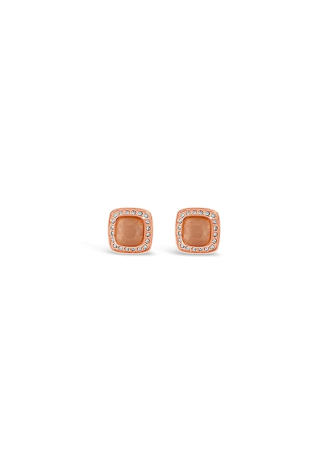 Absolute Nude Square Stud Earrings, Rose Gold