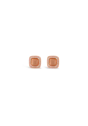 Absolute Nude Square Stud Earrings, Rose Gold
