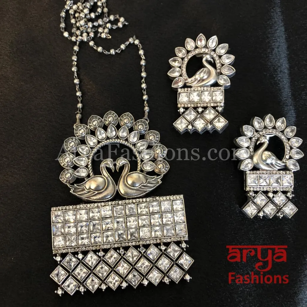 Aditi White and Colored stones Pendant Tribal Necklace
