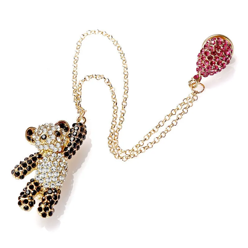 Alloy Panda Brooch - Cute Cartoon Full Drill Jewelry
