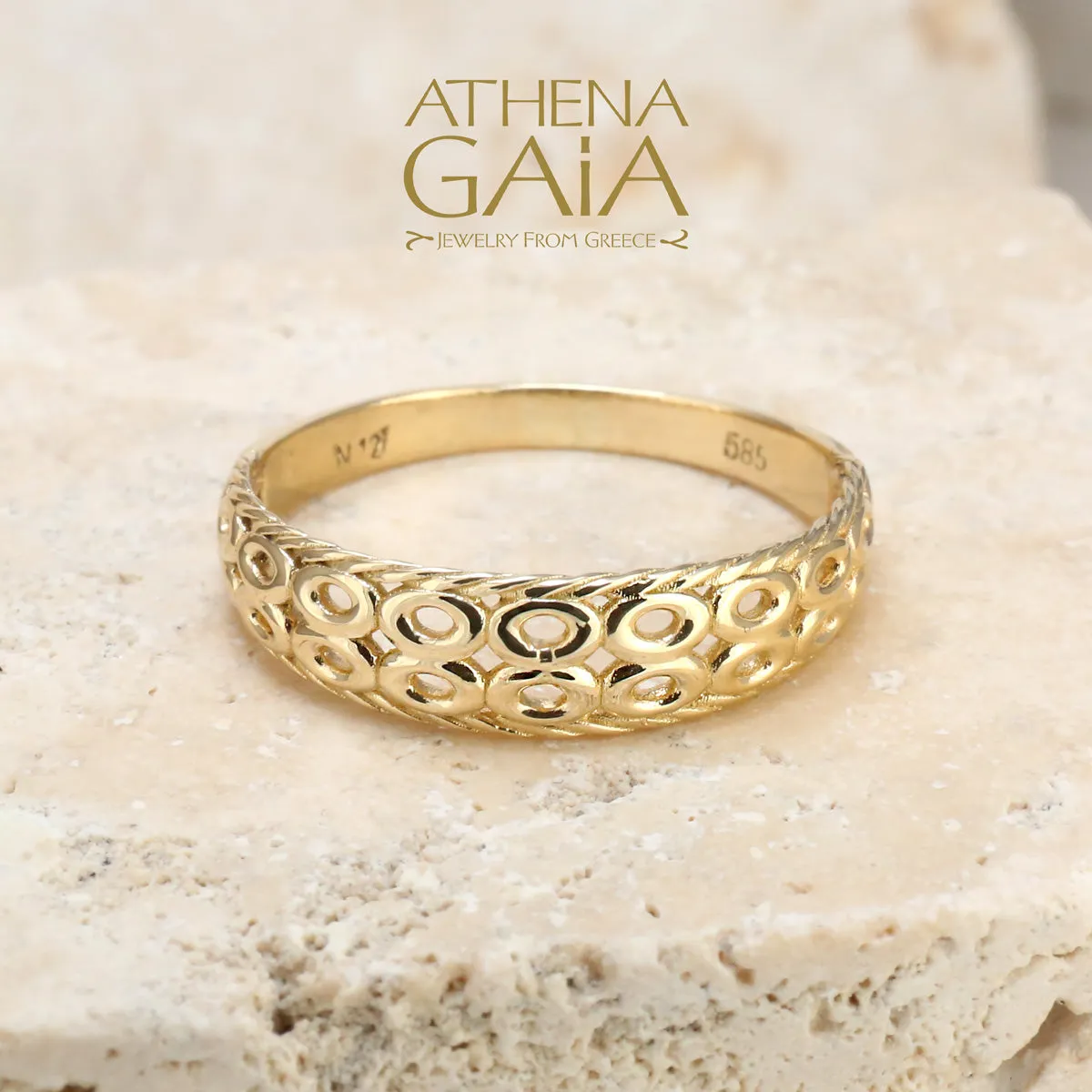 Al'Oro Rope and Circles Ring