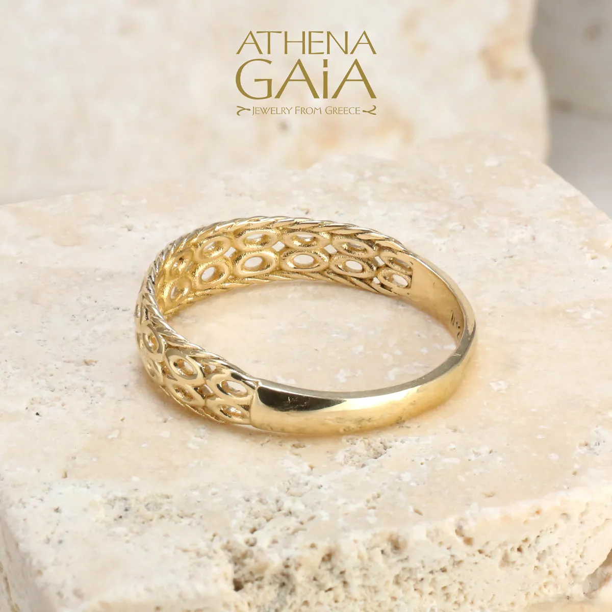 Al'Oro Rope and Circles Ring
