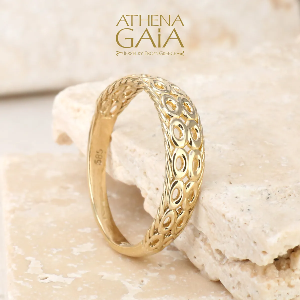 Al'Oro Rope and Circles Ring