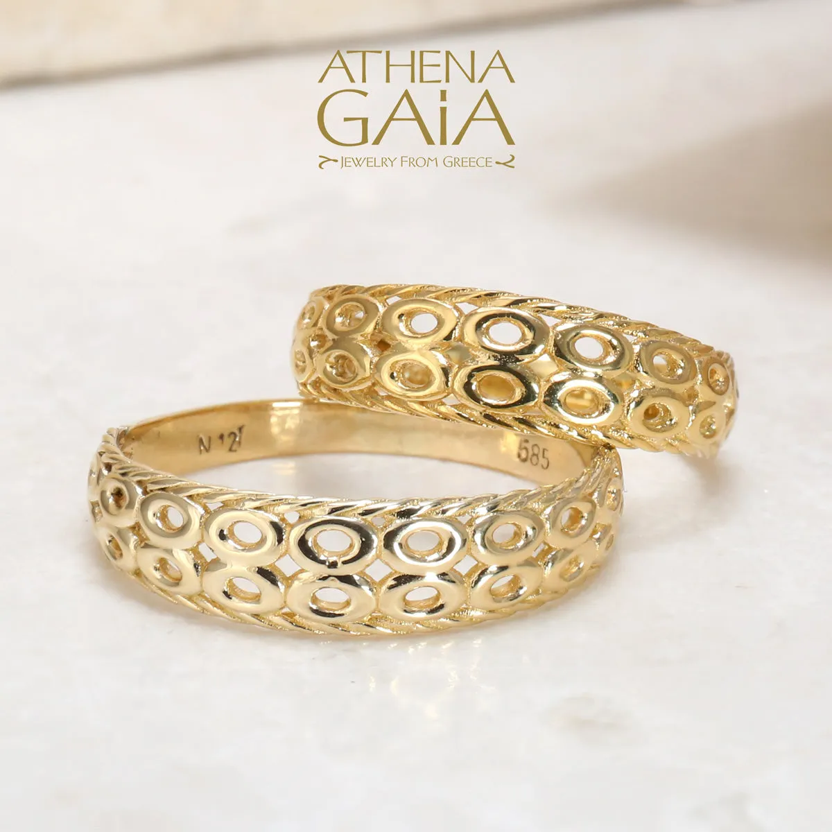 Al'Oro Rope and Circles Ring